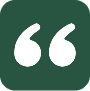 White quotation marks on green background.